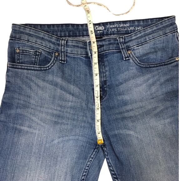 Gap Jeans Always Skinny Light Wash Blue Stretch Denim Pants Women's 4/27- HEMMED - Picture 8 of 10
